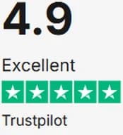 Rated 4.9, Excellent, on Trustpilot